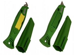 Нож за фолиа /зелен/ в пластмасов калъф с 20бр. резервни ножчета